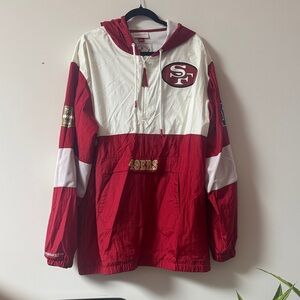 NFL San Francisco 49ers Red & White Pullover Hooded Jacket